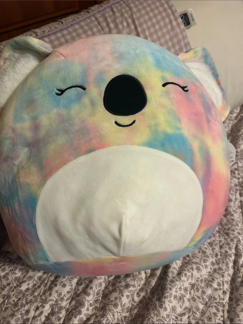 Squishmallows Pastel Tie-Dye Koala Pillow - Pink, Blue, Yellow